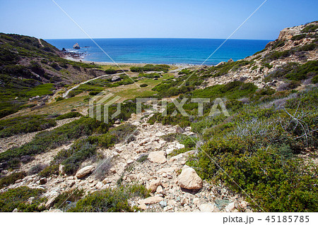 Coast of Mediterranean sea in Cuprus 45185785
