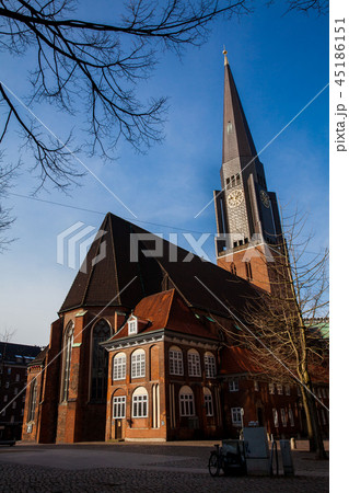 The historic Saint James Church at Hamburg city 45186151