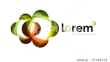 Abstract geometric design logo made of flowing elements 45186228
