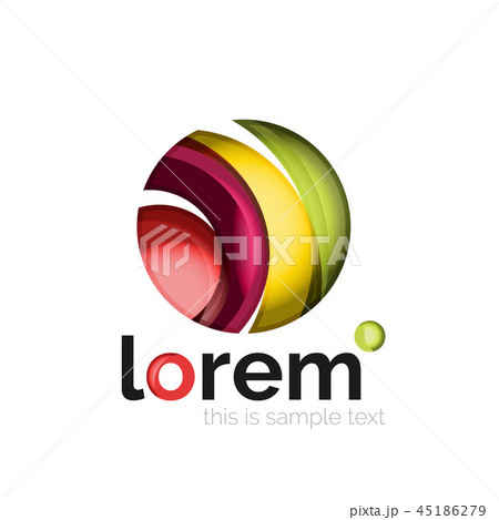 Geometric abstract business icon template, smooth shape 45186279