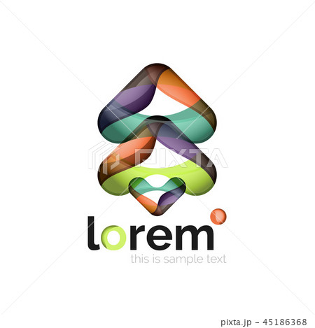 Geometric abstract business icon template, smooth shape 45186368