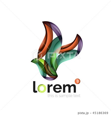 Geometric abstract business icon template, smooth shape 45186369