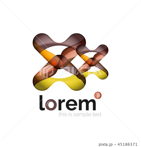 Geometric abstract business icon template, smooth shape 45186371