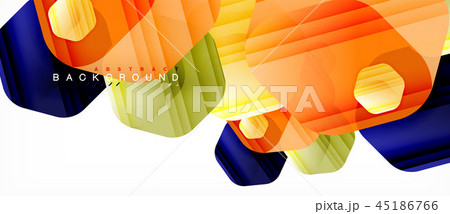 Glossy color hexagons modern composition background, shiny glass design Glossy color hexagons modern composition background, shiny glass design 45186766