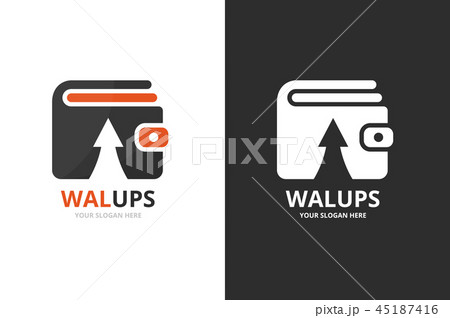 Vector wallet and arrow up logo combination. Purse and growth symbol or icon. Unique finance and 45187416