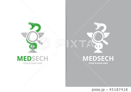 Vector medicine and loupe logo combination. Pharmacy and magnifying symbol or icon. Unique ambulance Vector medicine and loupe logo combination. Pharmacy and magnifying symbol or icon. Unique ambulance 45187418