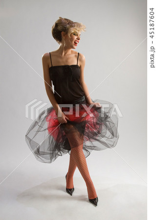 Beautiful girl in diaphanous skirt Beautiful girl in diaphanous skirt 45187604