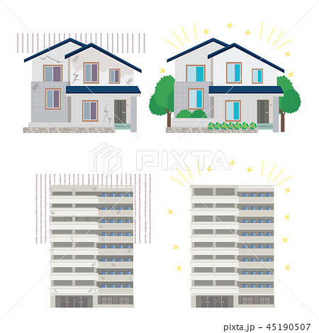 リフォーム マンション 一軒家 イラストのイラスト素材