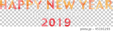 年賀状素材　水彩　HAPPY NEW YEAR 45191293