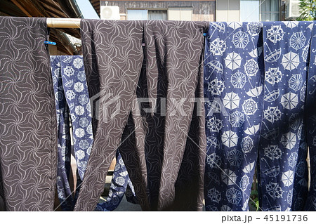 藍染め 絣 藍染め 絣 45191736