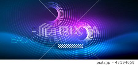 Neon glowing circles background 45194659