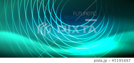 Neon glowing circles background 45195897