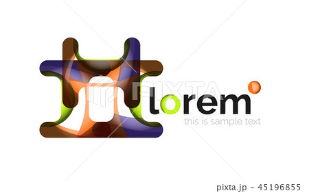 Abstract geometric design logo made of flowing elements 45196855