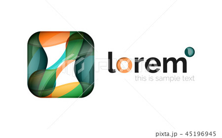 Geometric abstract business icon template, smooth shape 45196945