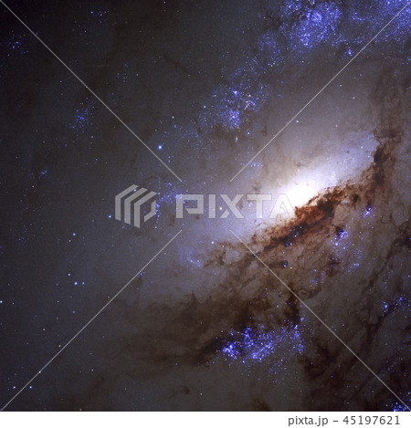 Spiral galaxy in deep space. Elements of this image furnished by NASA. 45197621