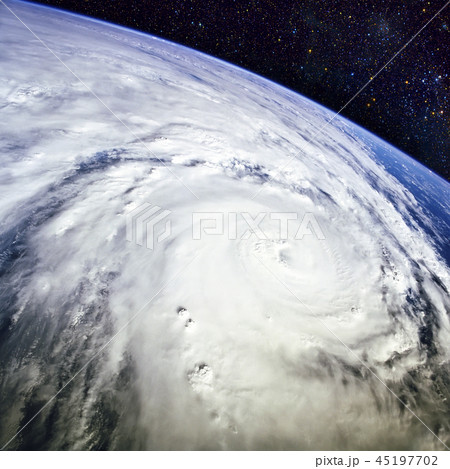 Typhoon over planet Earth - satellite photo. 45197702