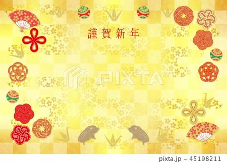 年賀2019金箔市松亥横 45198211