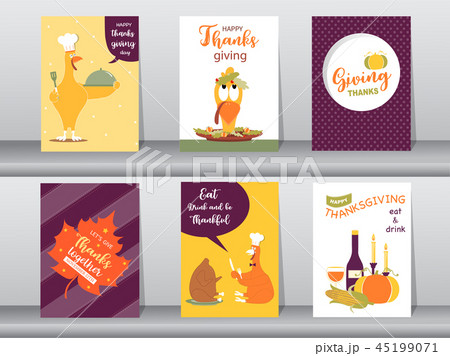 Set of Happy thanksgiving day card, design,poster 45199071