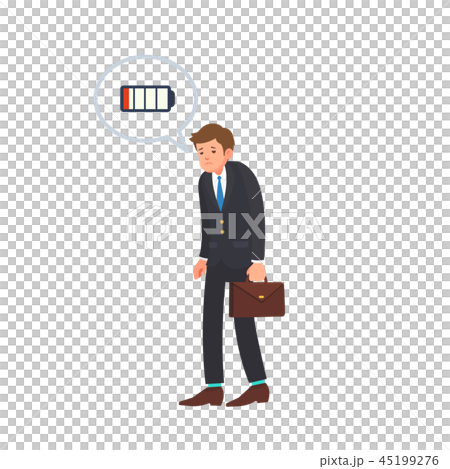 Low power energy of businessman cartoon vector 45199276