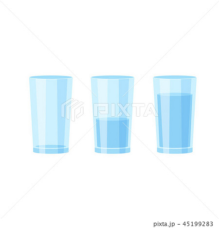 Glasses Of Water Empty Full And Half Vectorのイラスト素材