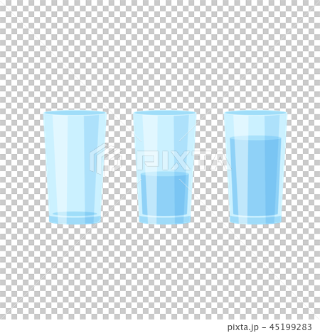 Glasses of water, Empty, full and half vector Glasses of water, Empty, full and half vector 45199283