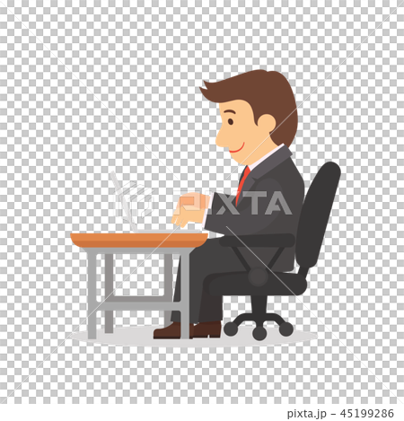 Businessman is working on the desk with laptop Businessman is working on the desk with laptop 45199286