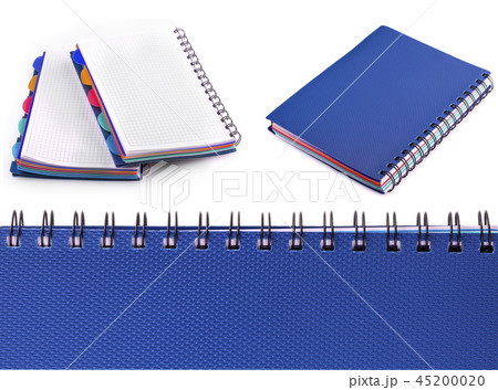 Set of new blue notebook with rings on  white 45200020