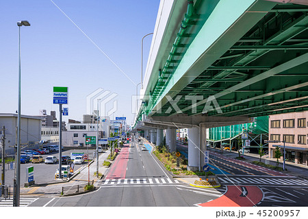 名古屋市南区　都市風景　国道1号線　笠寺駅前　交差点 45200957