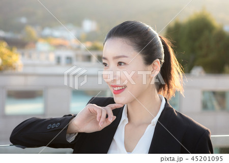 Korean career woman's various expressions and pose Korean career woman's various expressions and pose 45201095