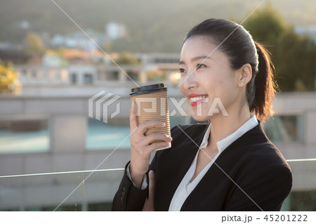 Korean career woman's various expressions and pose 45201222