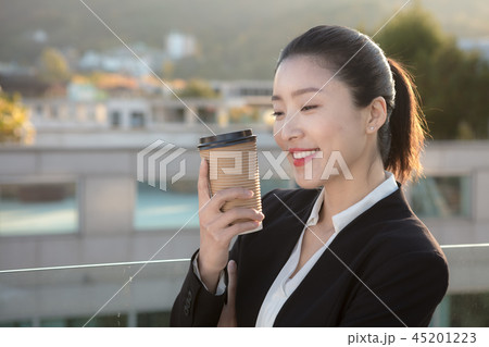 Korean career woman's various expressions and pose 45201223