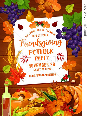 Thanksgiving Friendsgiving potluck with cornucopia 45201547