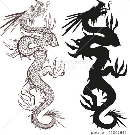 Chinese dragon creeping upwards 45201635