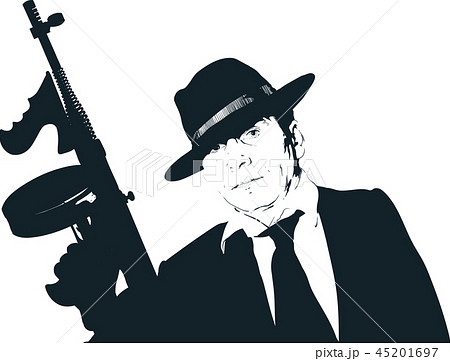 Mafia Guy With A Gunのイラスト素材