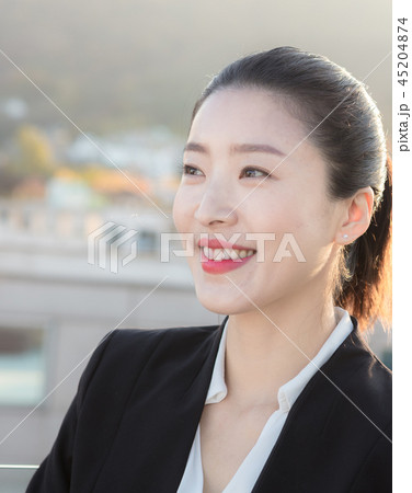 Korean career woman's various expressions and pose 45204874