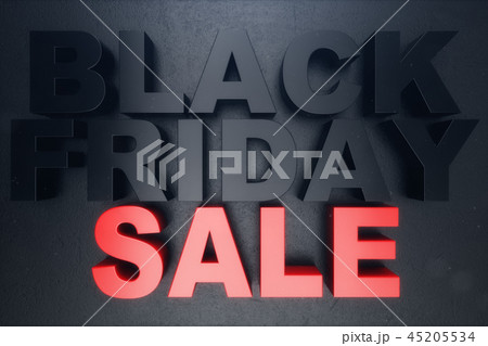 3D illustration Black Friday, sale message for shop. Business shopping store banner for Black Friday 45205534