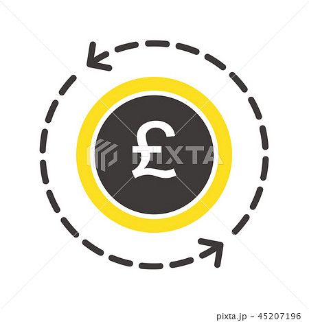 イギリスポンド通貨コインアイコン矢印ベクターイラスト 45207196