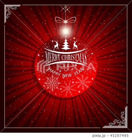 Shining Christmas composition with a silhouette of a New Year s ball, an abstract Christmas tree 45207493