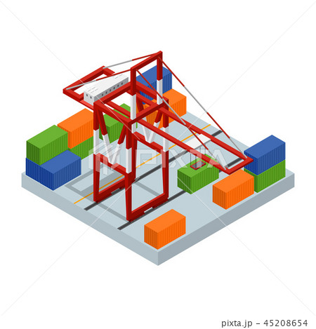 Logistic Service Business Concept Isometric View. Vector 45208654
