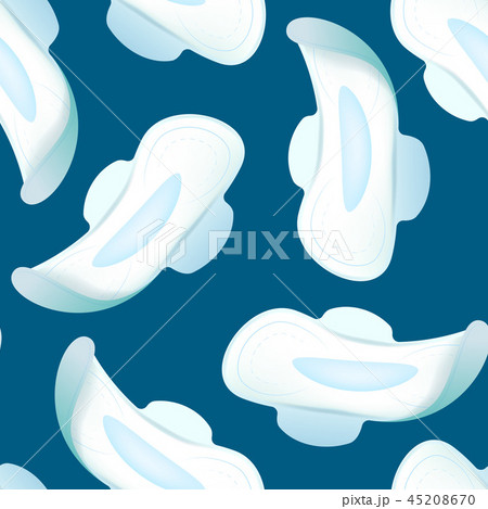 Realistic Detailed 3d Sanitary Napkin Seamless Pattern Background. Vector 45208670