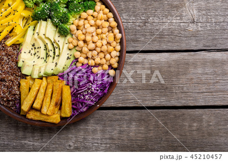 Healthy vegan salad . Buddha bowl 45210457
