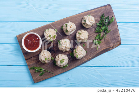 Georgian dumplings khinkali 45210476