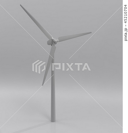 Windmill for electric power production, 3d illustration 45210704