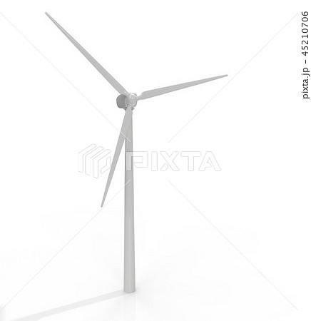 Windmill for electric power production, 3d illustration 45210706
