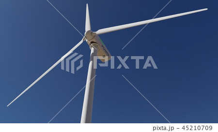 Windmill for electric power production, 3d illustration 45210709