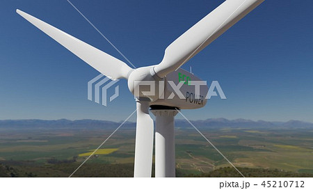 Windmill for electric power production, 3d illustration 45210712