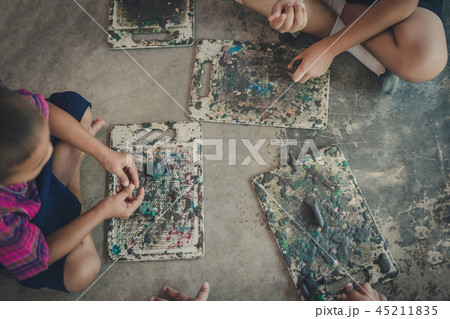 Young kids having fun together Young kids having fun together 45211835