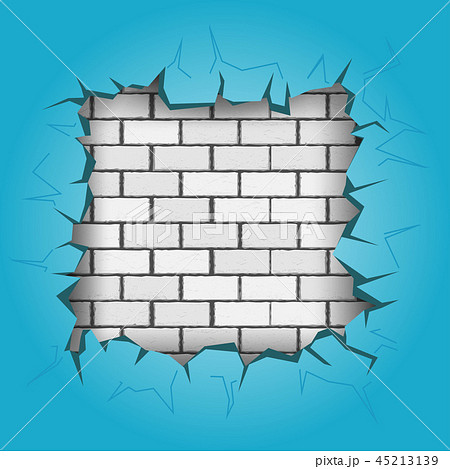 square hole in blue wall 45213139