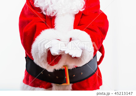 Santa with holding gesture 45213147