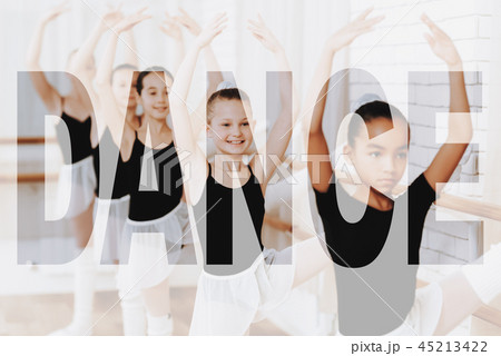Small Ballerinas Practicing Ballet Hands Position. Small Ballerinas Practicing Ballet Hands Position. 45213422